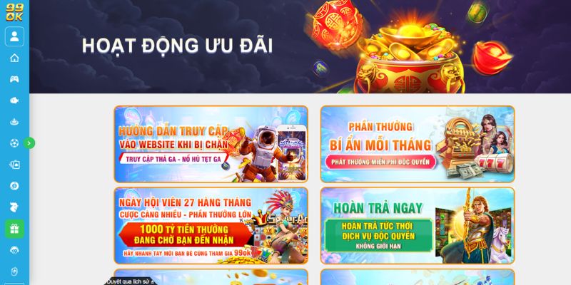 Trang chủ 99ok cung cấp đa dạng sảnh cược thể thao 